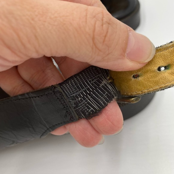 Bally Vintage Men's Black Baronio Leather Slingback Fishman Sandals Size 12 - Picture 8 of 11